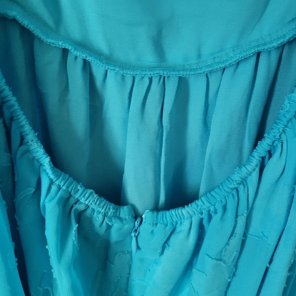 Chelsea28 Jacquard Bow Tie in Back Cutout Maxi Dress Blue M NWOT - Picture 8 of 16